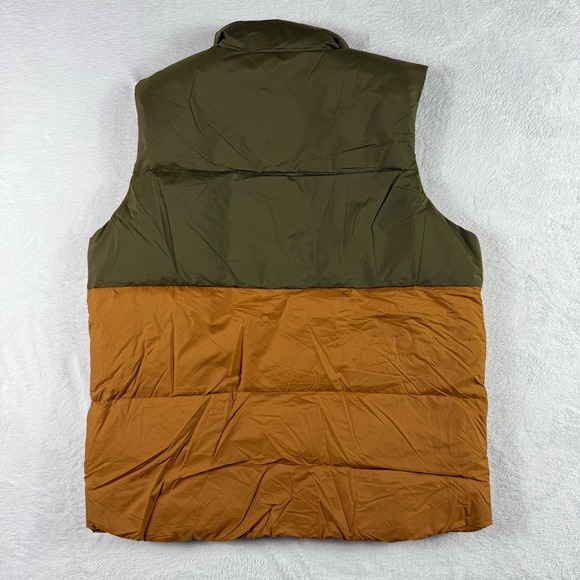 prAna Duck Down Timber Trail Vest Mens Large Peat Colorblock Full Zip Puffer - Picture 7 of 10